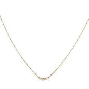 Mejuri Gold Necklace with half moon sapphire Accents